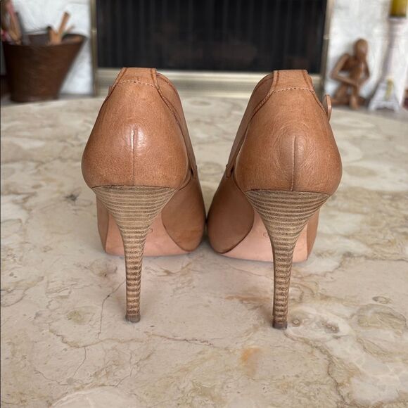 Coach Ashton Leather Peep Toe Platform Stiletto Heels - Picture 8 of 14